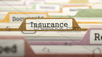 Insurance Concept on File Label.