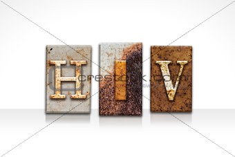 HIV Letterpress Concept Isolated on White