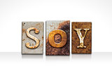 Soy Letterpress Concept Isolated on White