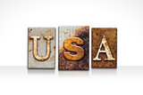 USA Letterpress Concept Isolated on White