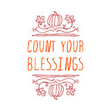 Count your blessings - typographic element