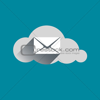 Email sign in Cloud flat design icon