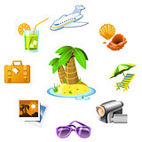 Travel and vacation resort icons