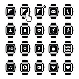 Smartwatch technology vector icons set