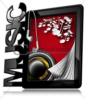 Music - Tablet Pc with Earphones