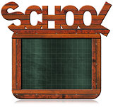 Old Empty Blackboard with Text School