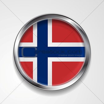 Metal button flag of Norway