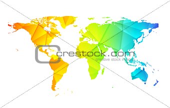 Low poly world earth map abstract background