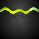 Contrast gradient background with green glow wave