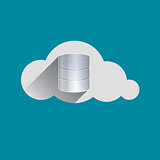 Storage drives sign in Cloud flat design icon