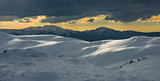 winter landscape with dark cloud