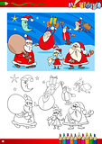 santa clauses coloring page
