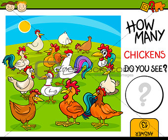 counting task with chickens cartoon