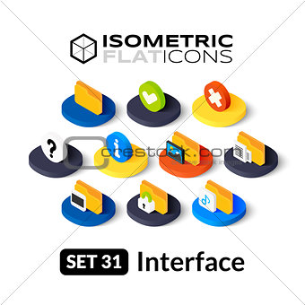 Isometric flat icons set 31