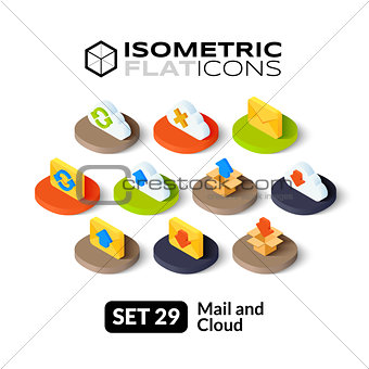 Isometric flat icons set 29