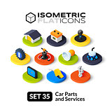 Isometric flat icons set 35