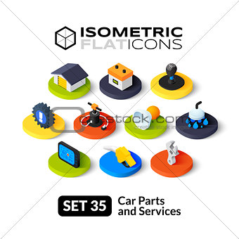 Isometric flat icons set 35