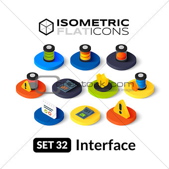 Isometric flat icons set 32