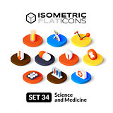 Isometric flat icons set 34