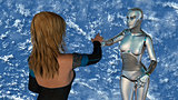 Woman and Robot - Artificial Intelligence Technology