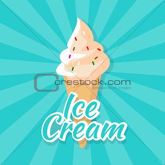 ice cream cone design vector background flat illustration