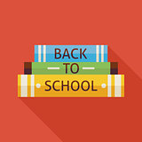 Flat Back to School Books Knowledge Illustration with Shadow