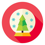 Decorative Snowglobe with Christmas Tree Circle Icon