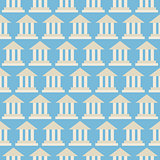 Flat Vector Seamless Pattern Government School Bank Building