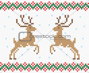 Christmas embroidery deer vector seamless texture