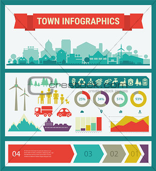 Vector infographics. Town and village