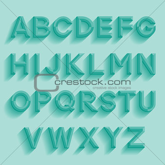 Decorative retro alphabet. Vector illustration.