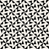 Vector Seamless Black And White Rounded Triangle Spyral Geometric Pattern