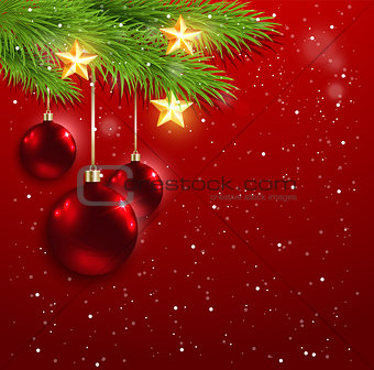 Red decorations and golden stars