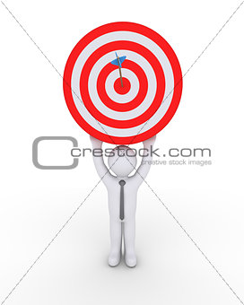 Businessman and target with arrow