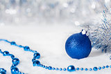 Blue Christmas ball with beads