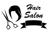 wig and scissors on barber icon