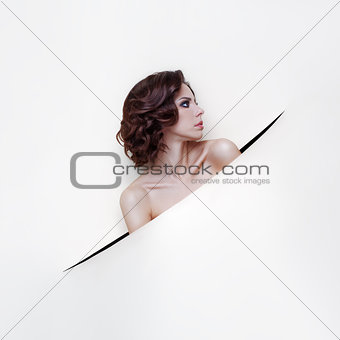 Fashion portrait of sexy woman with an original hairdress