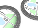 3d roads and map