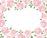 Horizontal frame made of hand drawn roses