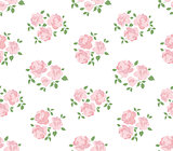 Light hand drawn rustic pattern with roses