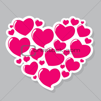 Heart Form Sticker Vector Illustration