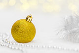 Golden Christmas ball with beads