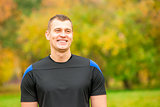 Horizontal portrait of a handsome male athlete