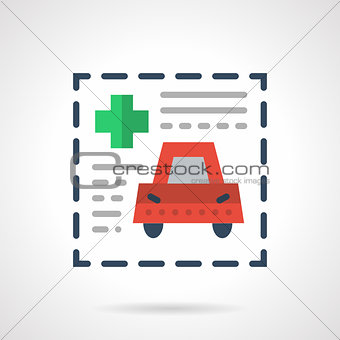 Insurance document flat color vector icon