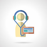 Flat color audio lessons vector icon