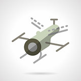 Surveillance drone flat vector icon