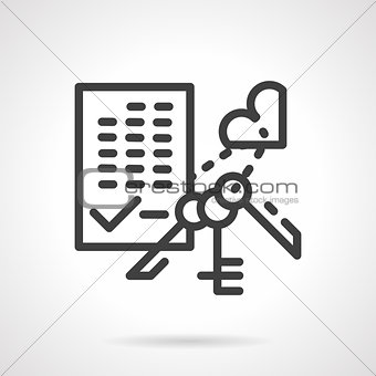 Apartment purchase simple line vector icon