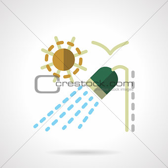 Outdoor shower flat color vector icon