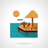 Sea leisure flat color vector icon