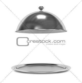 Restaurant cloche with open lid